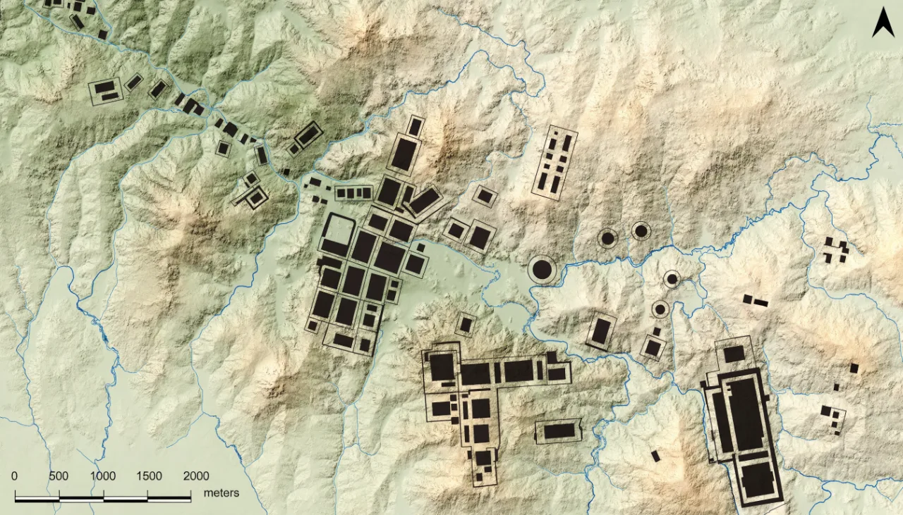 LiDAR hillshade survey map